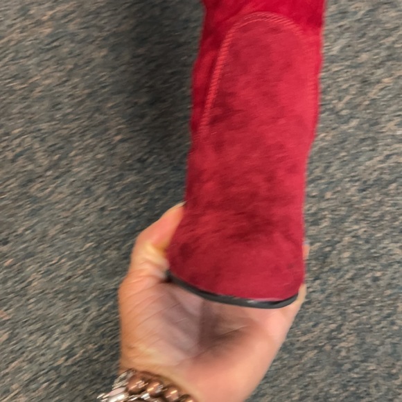 Red Suede Thigh highs - Picture 3 of 5